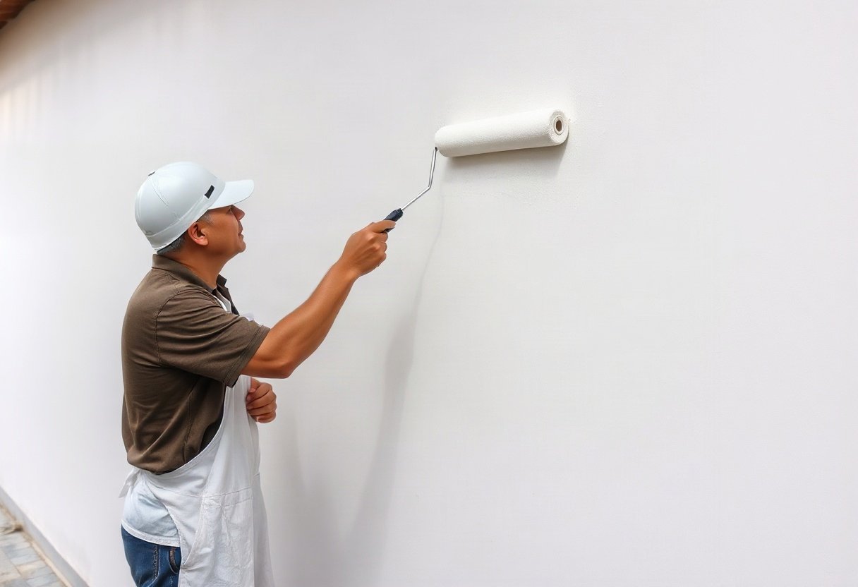 Áp dụng sơn lót cho bề mặt tường