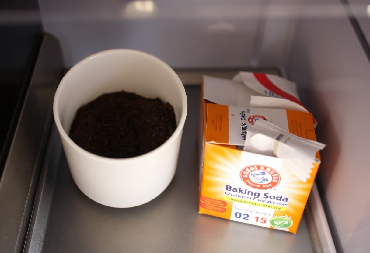 Bã cà phê kết hợp với baking soda