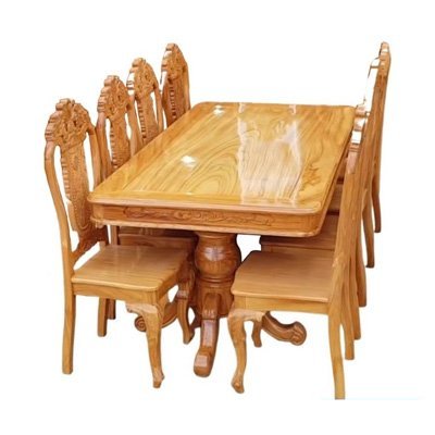 Bộ bàn ăn gỗ gõ đỏ 8 ghế MS 2698
