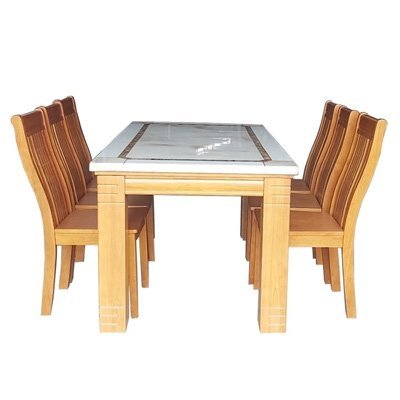 Bộ bàn ăn gỗ mặt đá 6 ghế MS 2822