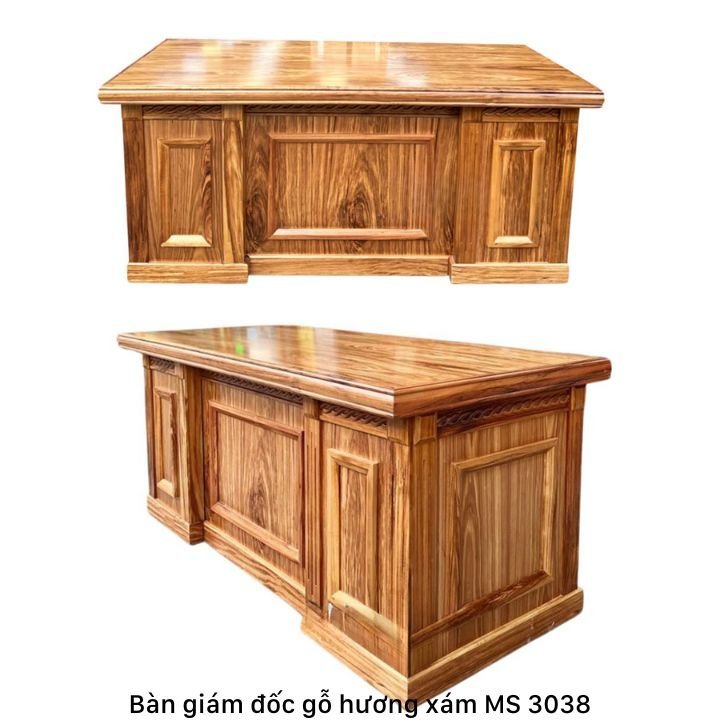 Bàn giám đốc gỗ tự nhiên hương xám MS 3038 | GIAO HỎA TỐC TPHCM
