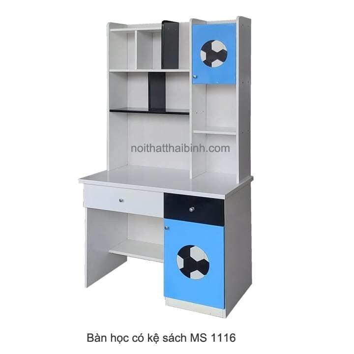 Bàn học có kệ sách đẹp giá rẻ MS 1116 - chi tiết vân gỗ tự nhiên