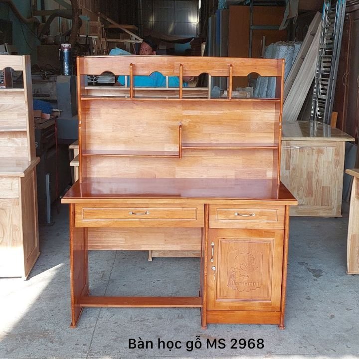 Bàn gỗ học sinh Bàn học gỗ tự nhiên MS 2968 - nhìn tổng thể