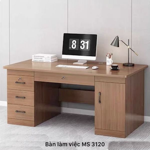 Mẫu bàn làm việc gỗ MDF thiết kế tối giản cho văn phòng Mẫu bàn làm việc gỗ MDF thiết kế tối giản cho văn phòng
