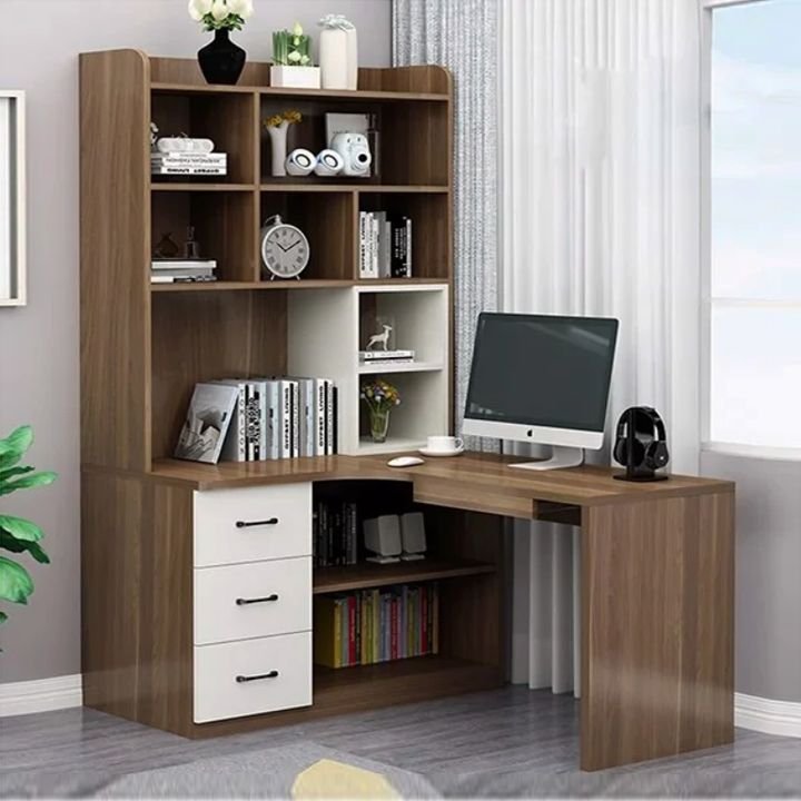 Nơi bán bàn làm việc chữ L có kệ sách Nơi bán bàn làm việc chữ L có kệ sách