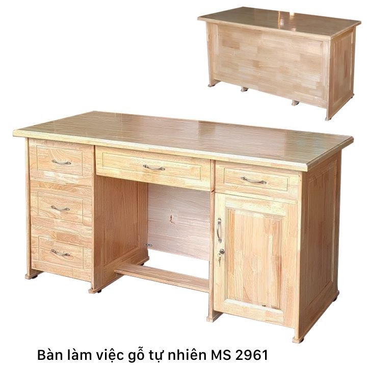 Bàn làm việc gỗ tự nhiên 1m4 cao cấp