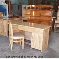 Bàn làm việc gỗ tự nhiên 1m4