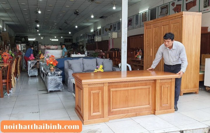 Bàn làm việc gỗ tự nhiên xoan đào