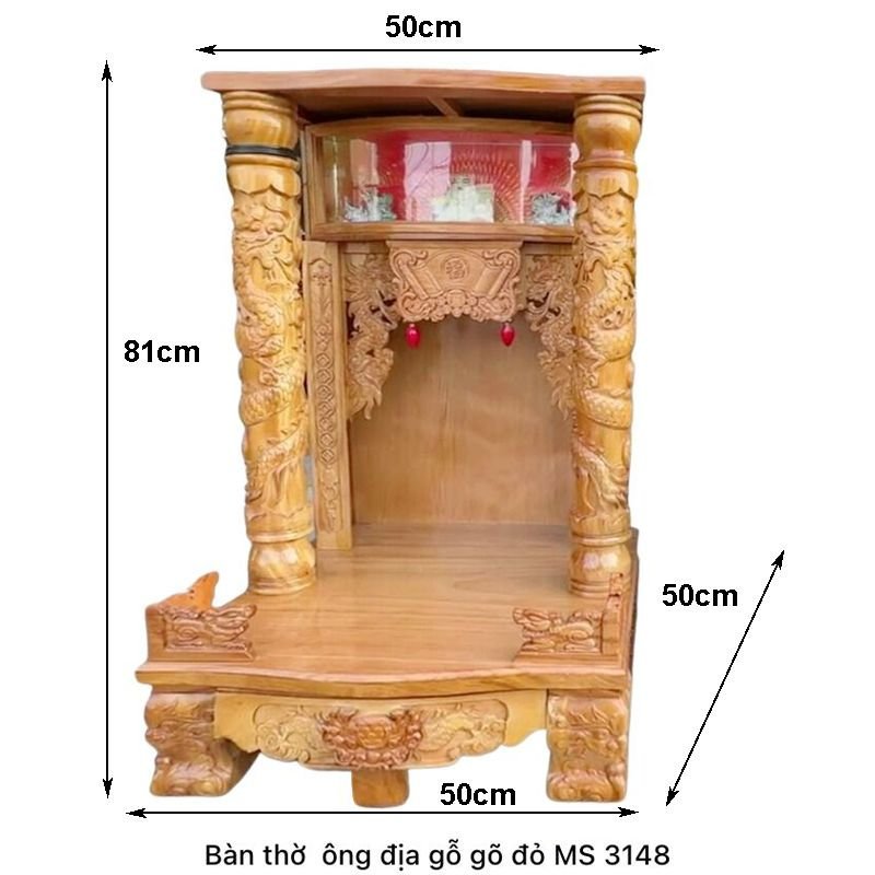 Kích thước tủ thờ ông địa gỗ gõ đỏ tự nhiên Kích thước tủ thờ ông địa gỗ gõ đỏ tự nhiên