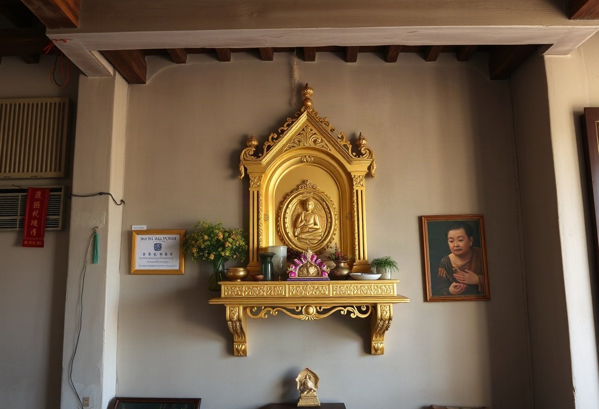 Bàn thờ treo tường cho nhà phố