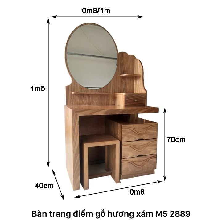 Kích thước bàn trang điểm gỗ hương xám Kích thước bàn trang điểm gỗ hương xám