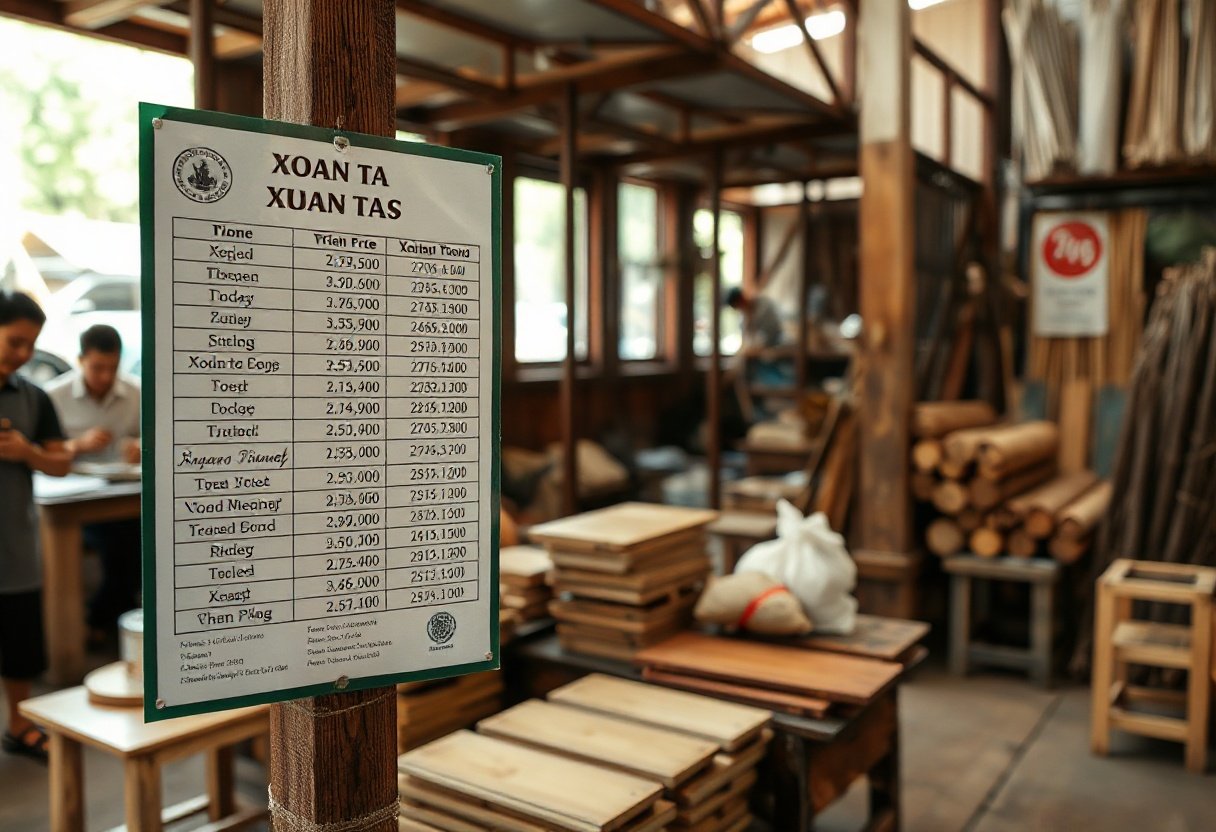 Bảng giá gỗ xoan ta tại xưởng