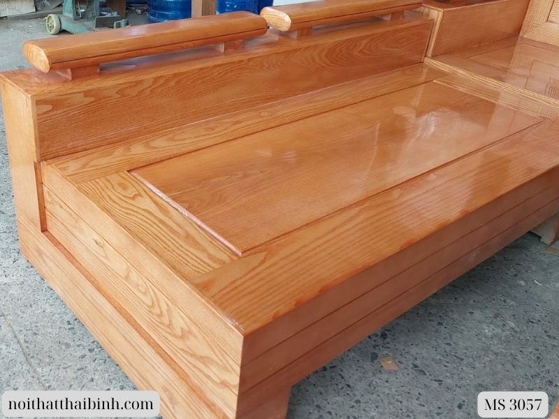 Bộ salon góc gỗ sồi tự nhiên