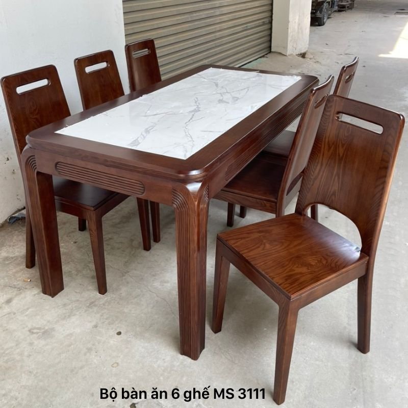 Bộ bàn ăn gỗ sồi tự nhiên
