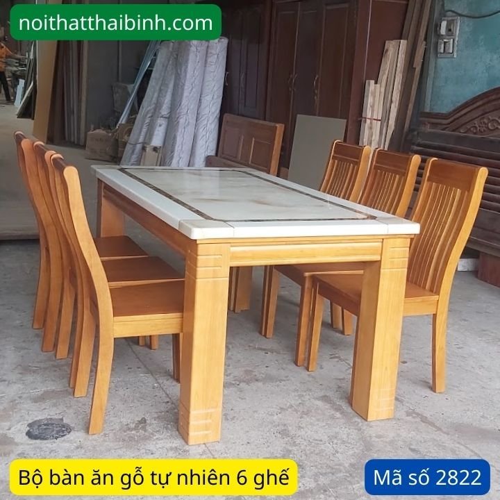 Bàn ăn mặt đá chân Gỗ giá rẻ mẫu mới nhất 2023
