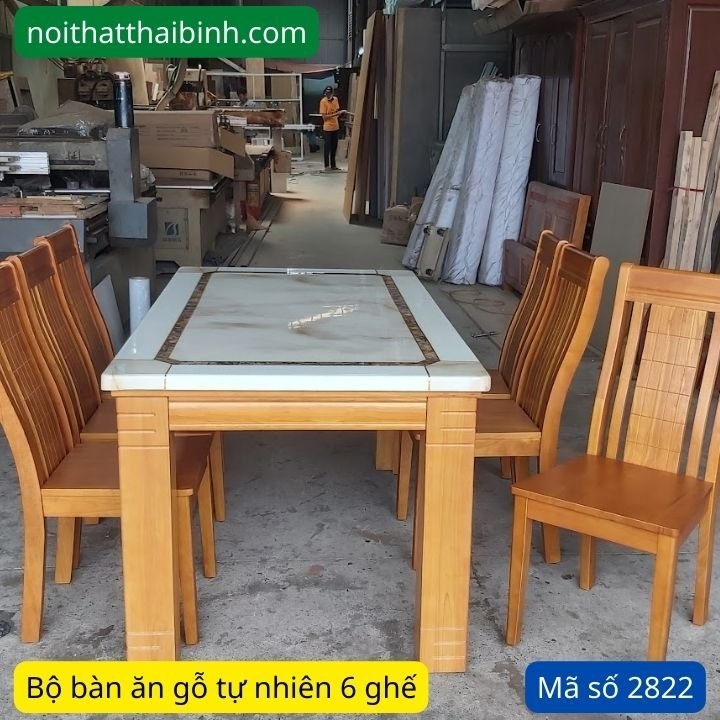 Bộ Bàn Ăn 6 Ghế Đẹp Gỗ Tự Nhiên