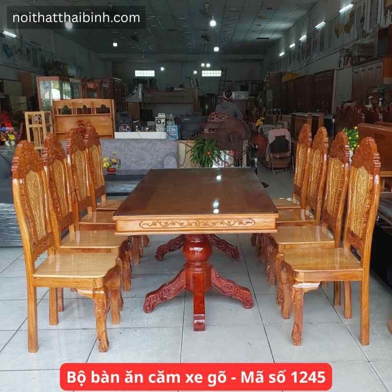 Bộ bàn an gỗ căm xe gõ 8 ghế