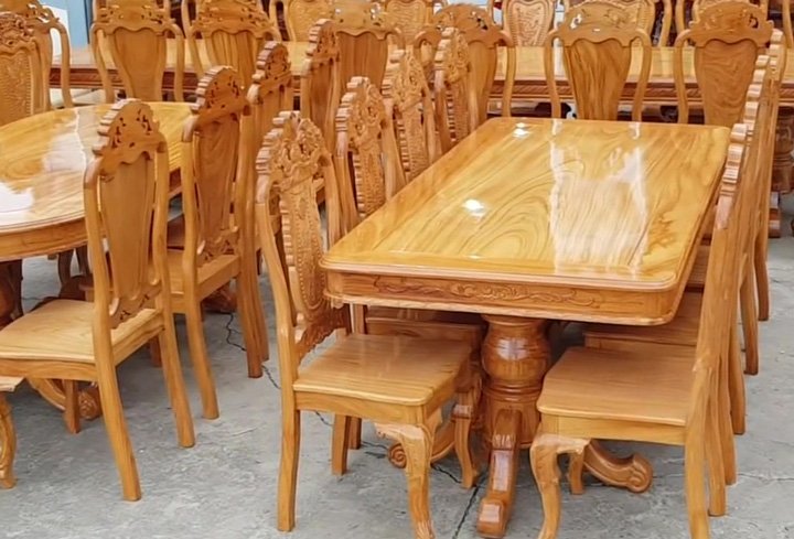 Bộ bàn ăn 8 ghế gõ đỏ Bộ bàn ăn 8 ghế gõ đỏ