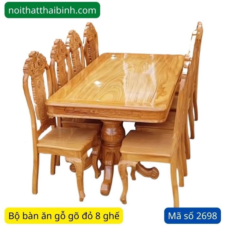 Nơi bán bộ bàn ăn gỗ gõ đỏ 8 ghế Nơi bán bộ bàn ăn gỗ gõ đỏ 8 ghế
