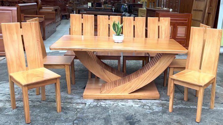 Bộ bàn ăn gỗ gõ đỏ 8 ghế Bộ bàn ăn gỗ gõ đỏ 8 ghế