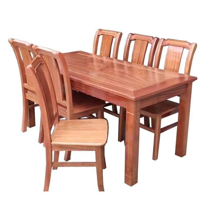 Bộ bàn ăn gỗ xoan đào 6 ghế MS 2901 - góc nghiêng