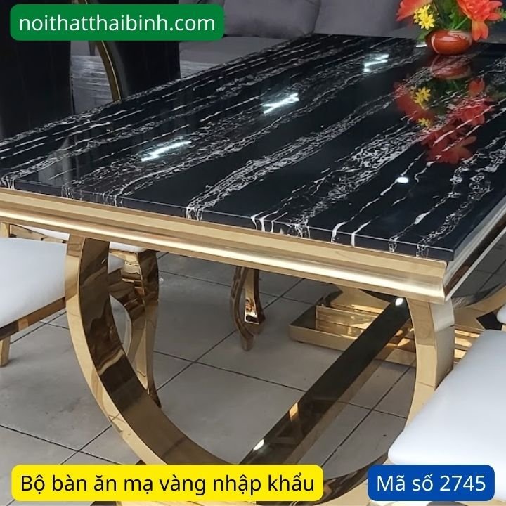 Bộ bàn ăn mạ vàng Bộ bàn ăn mạ vàng