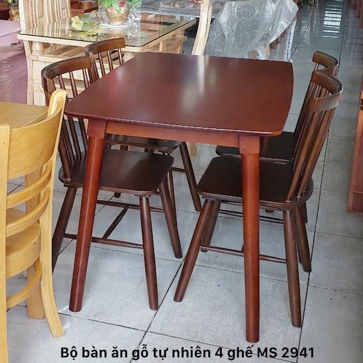 Bộ bàn ăn gỗ cao cấp 4 ghế xinh xắn