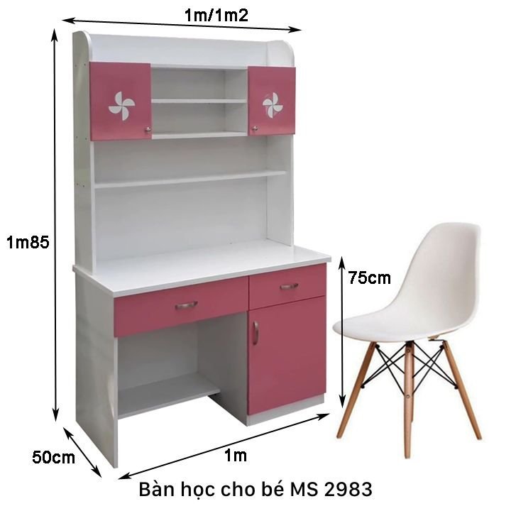 Kích thước bàn học cho bé gái