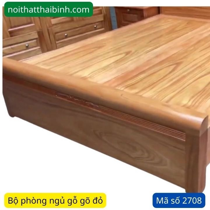 Kích thước bộ phòng ngủ gỗ gõ đỏ hiện đại
