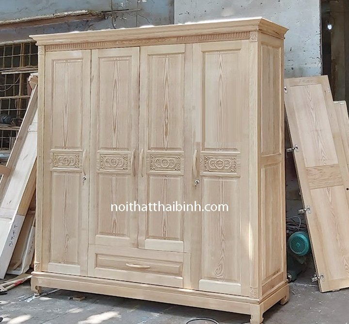 Bộ phòng ngủ gỗ sồi tự nhiên đẹp MS 2025