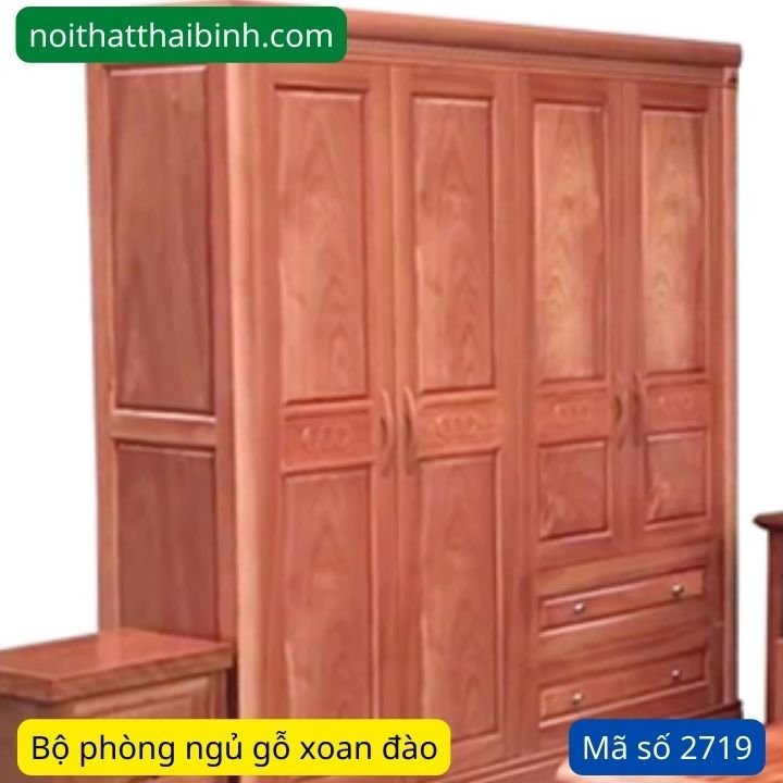 Trọn bộ phòng ngủ gỗ xoan đào MS 2719