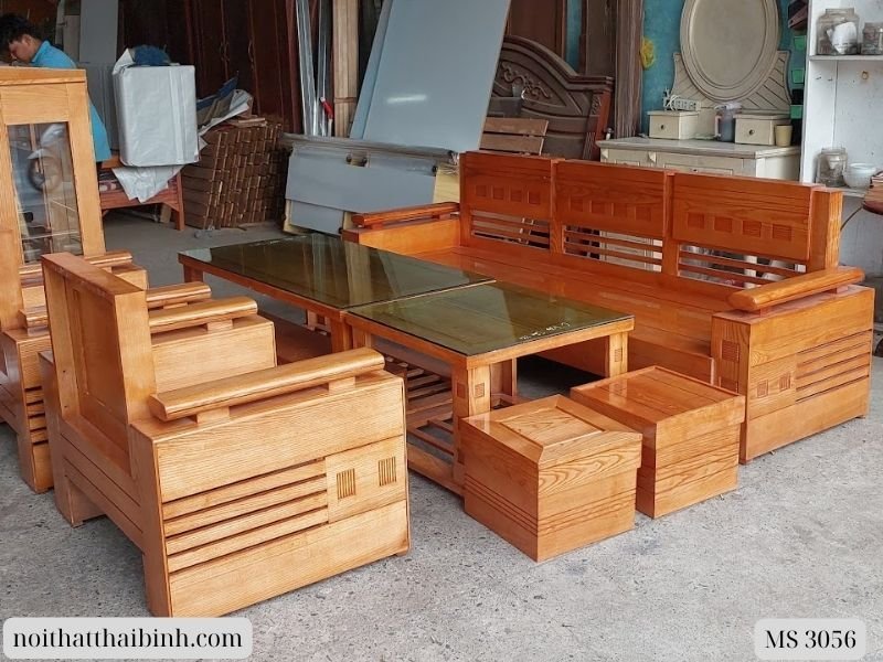 Bộ salon gỗ sồi tự nhiên