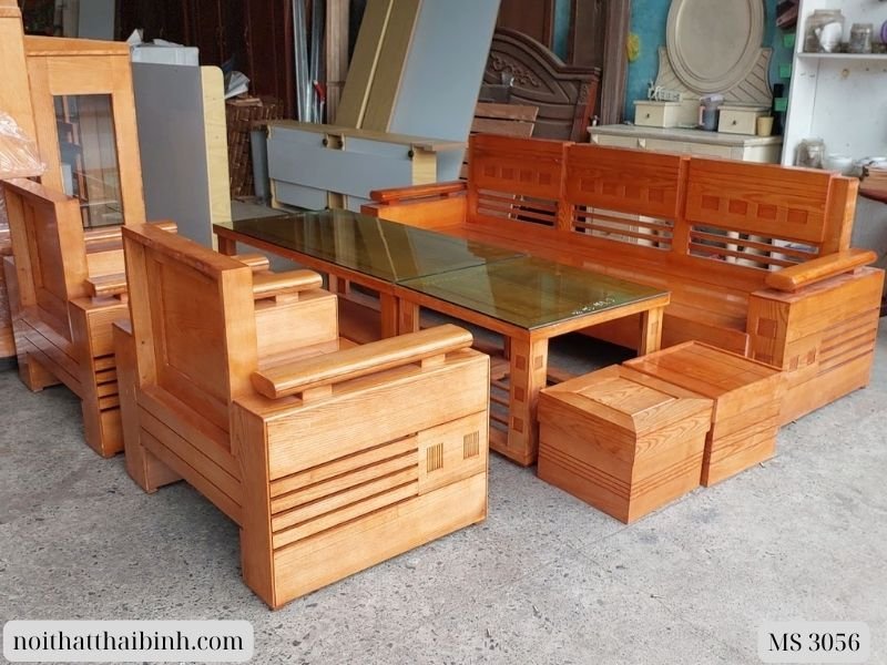 Bộ salon gỗ sồi tự nhiên
