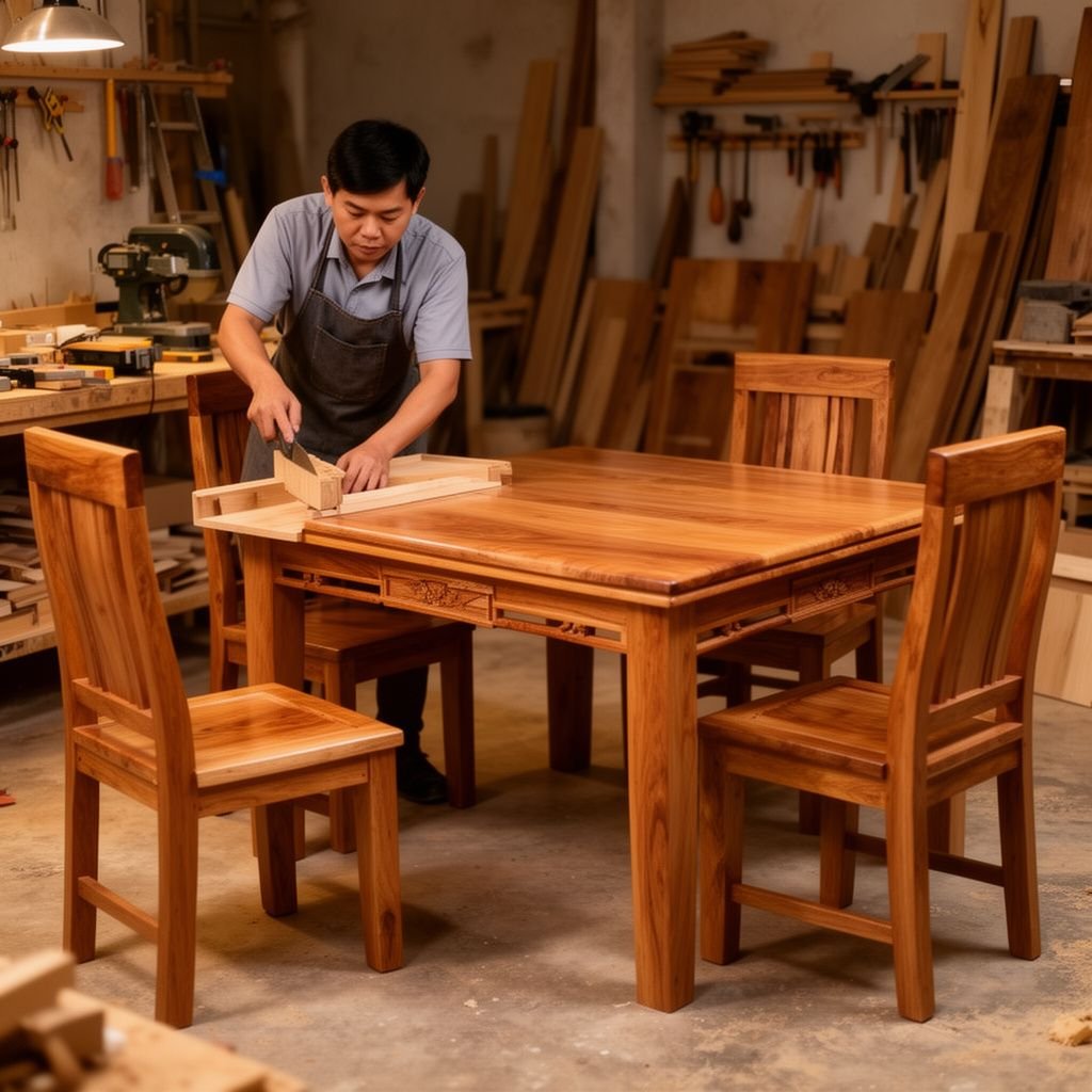 Mẹo làm mới bàn ghế gỗ nhanh chóng - Đồ Gỗ Thái Bình