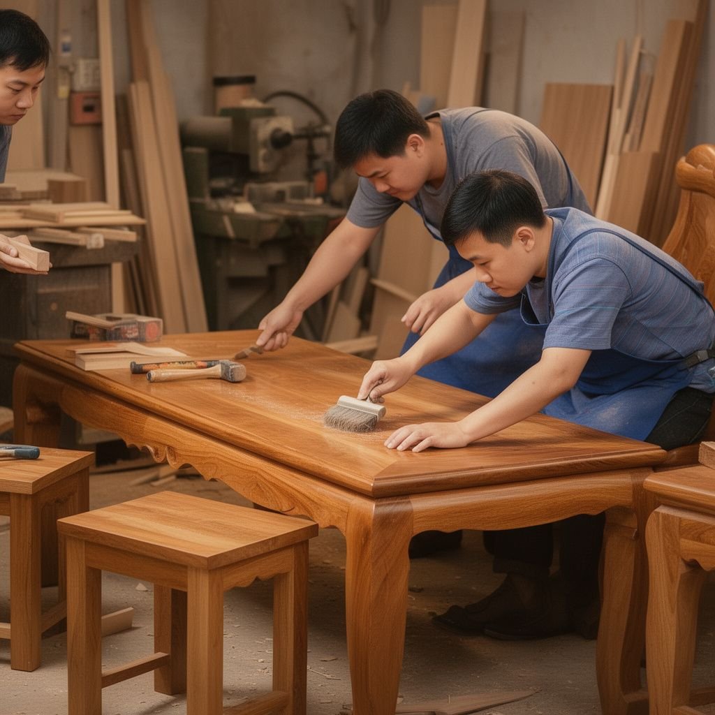 Làm sao để vệ sinh bàn ghế gỗ phòng khách hiệu quả? - Đồ Gỗ Thái Bình