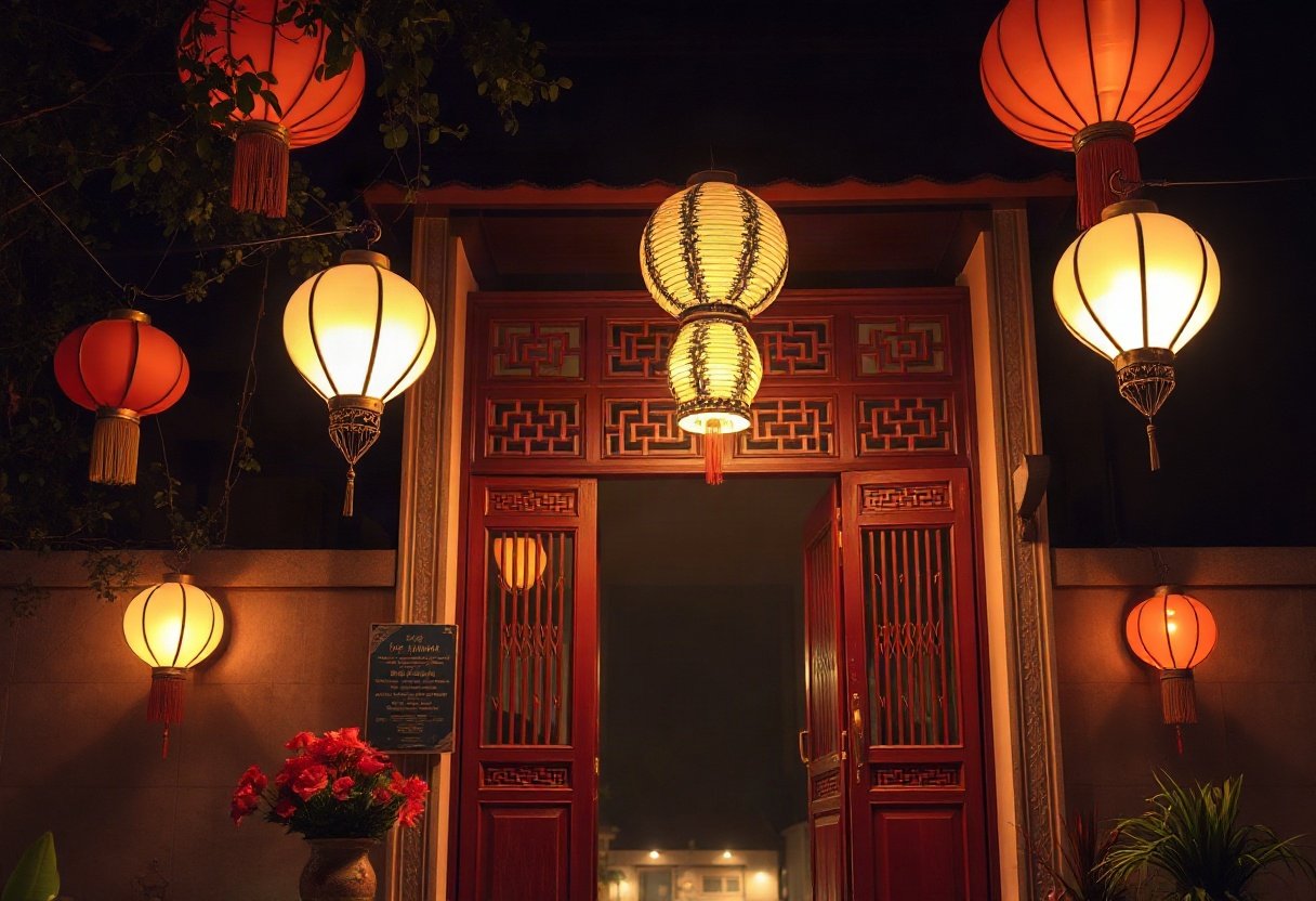 Đèn chiếu sáng phong thủy cửa chính