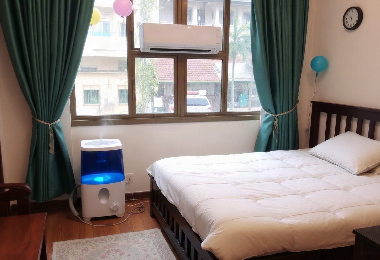 Điều chỉnh nhiệt độ và độ ẩm cho phòng ngủ