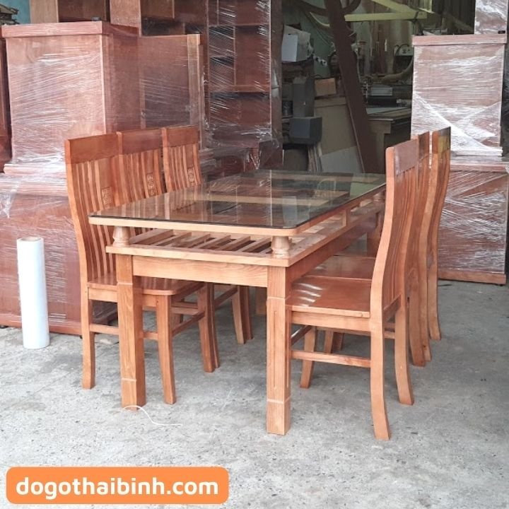 Bộ bàn ăn gỗ xoan đào 6 ghế