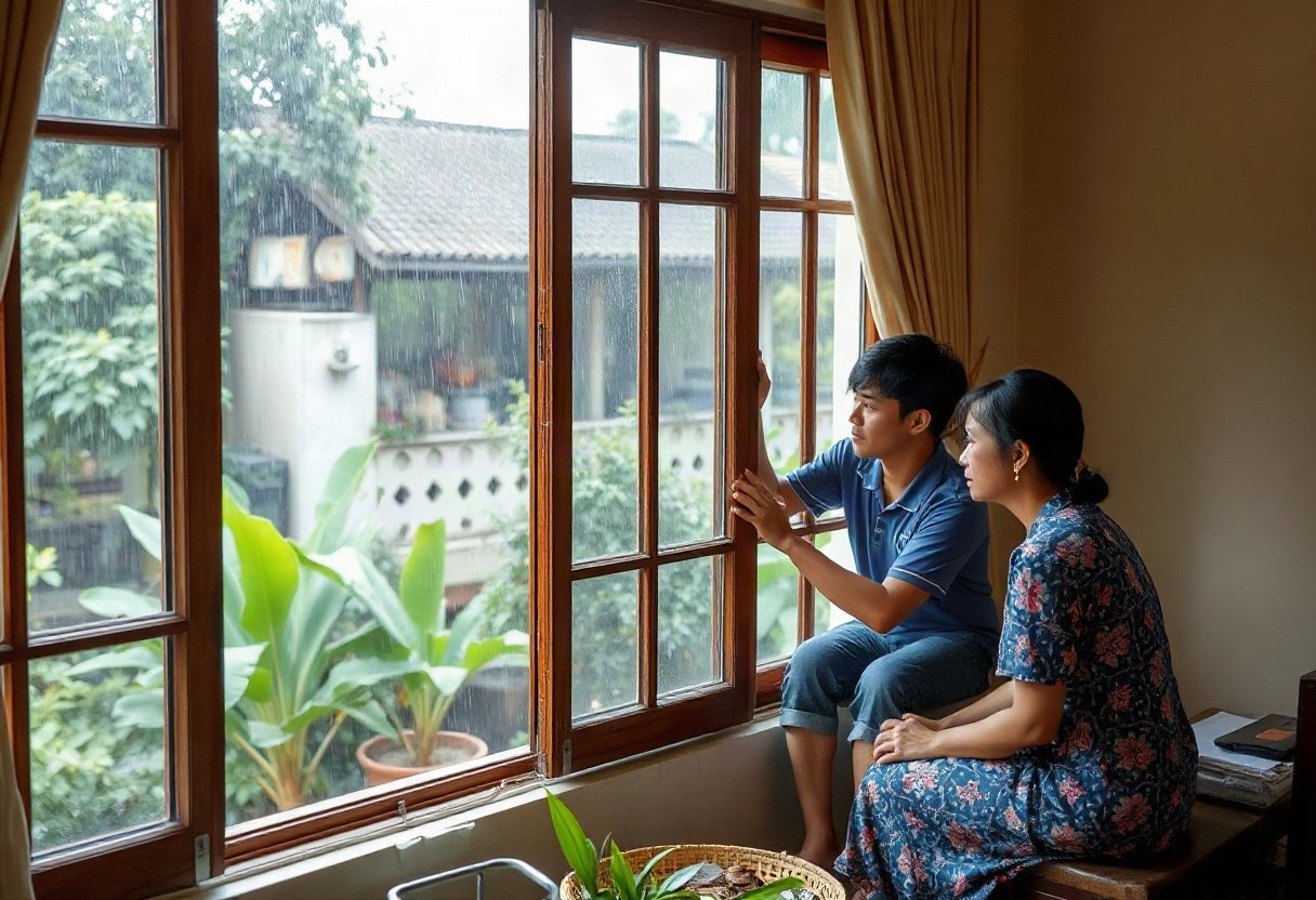 Đóng kín cửa khi mưa để tránh ẩm