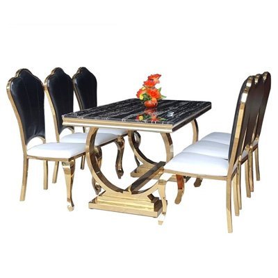 Bộ bàn ăn mạ vàng nhập khẩu MS 2745