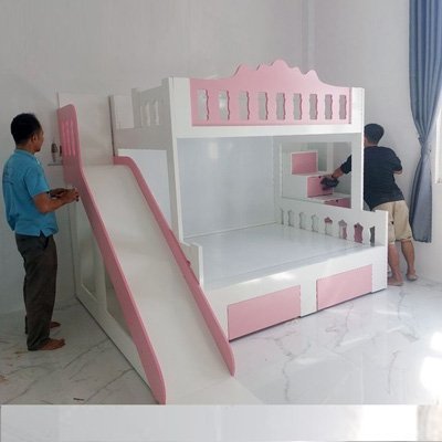 Giường tầng cho bé có cầu trượt MS 2738