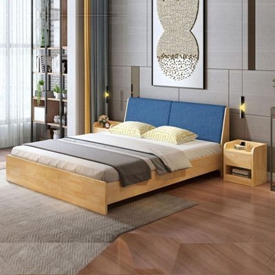 Giường ngủ gỗ tự nhiên hiện đại Giường ngủ gỗ tự nhiên hiện đại