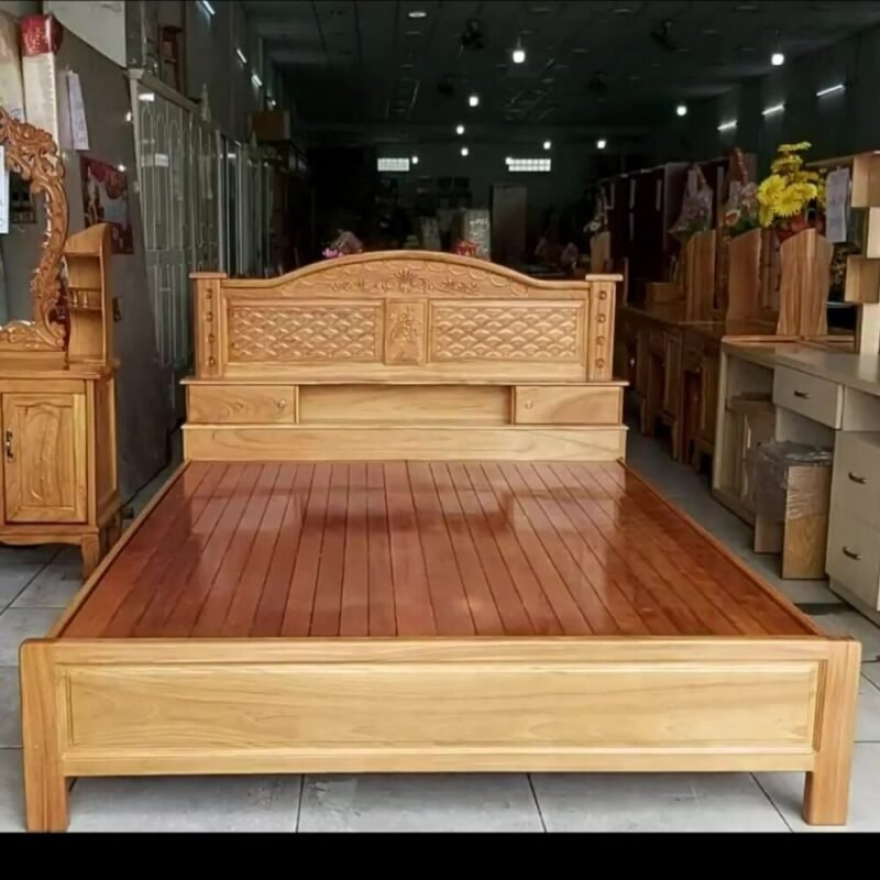 Giường ngủ gỗ gõ đỏ tự nhiên Giường ngủ gỗ gõ đỏ tự nhiên