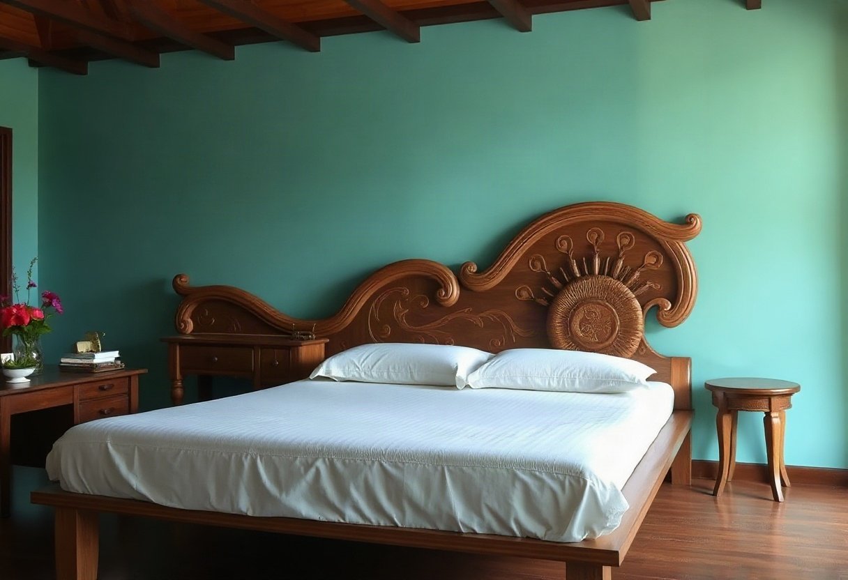 Giường gỗ đuôi công bền đẹp lâu dài