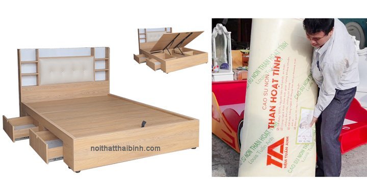 Giường ngủ vạt nâng cao MS 2608