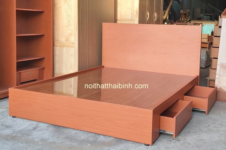 Giường ngủ đẹp 2 ngăn kéo bên hông