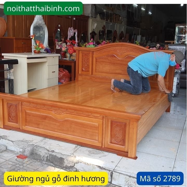 Giường gỗ đinh hương 1m8