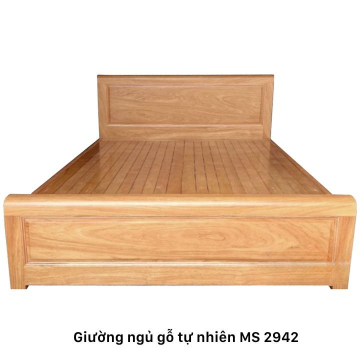 Giường Ngủ Gỗ Tự Nhiên Vân Gõ Dát Phản MS 2942 - chi tiết vân gỗ tự nhiên