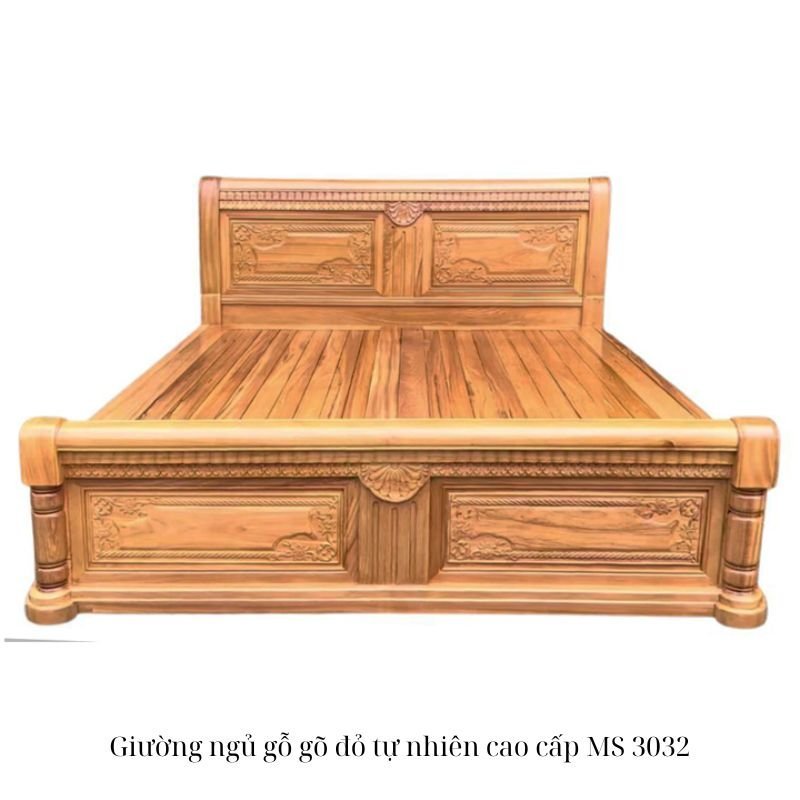 Giường ngủ gỗ gõ đỏ tự nhiên Giường ngủ gỗ gõ đỏ tự nhiên