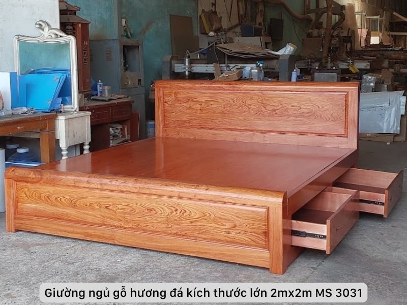 Giường gỗ hương đá cỡ lớn 2m Giường gỗ hương đá cỡ lớn 2m